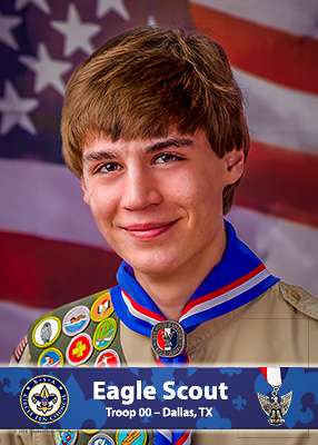 Example of Eagle Scout portrait on the Wall of Honor at the Scouting Centers